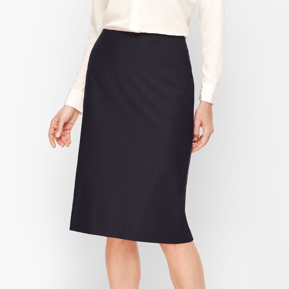 Vintage Sag Harbor Black Wool Pencil Skirt Career/Office Midi Business Sz Medium
